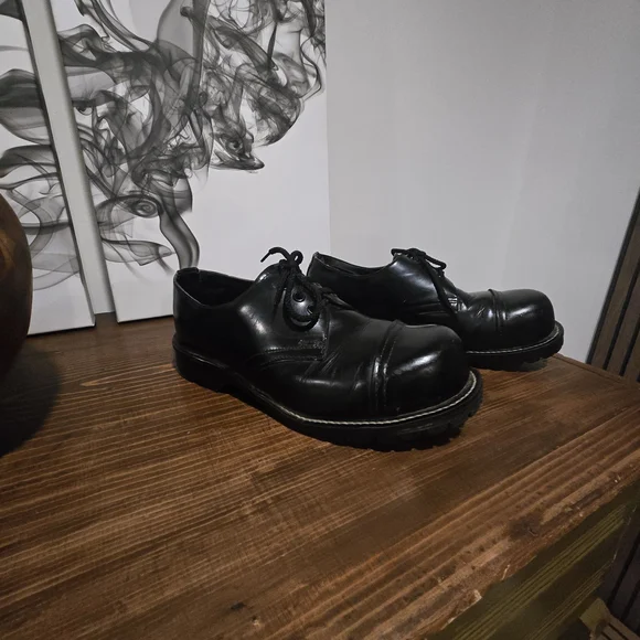 Underground Black Leather Women's Oxfords - Picture 3 of 8
